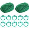 CWPFVQA Corda Da Giardino Verde Da 2 Pezzi, Tenditori Da Giardino Verdi Da 10 Pezzi, Corda Da Giardino, Corda Da Giardino Per Piante Rampicanti, Supporto Per Asta Per Piante