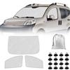 tivekeo Tappetino Termico sostituzione per Fiat Fiorino/Qubo/Peugeot Bipper/Citroen Nemo III 2007-2026, 3 Pezzi Protezione Solare per Parabrezza, Visiere Parasole Pieghevoli, Fodera nera