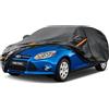 Kayme Telo Copriauto da Esterno, Compatibile con Ford Focus Hatchback (1999-2025), Copertura a 7 Starti per Impermeabile Anti UV Anti Vento Antipolvere, Telo Copri con Cerniera e in Cotone.