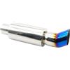 Krtopo Silenziatore di Scarico Auto 2.5/63mm - Marmitta Terminale in Acciaio Inox per Diesel Resonatore con Suono Turbo Lunghezza 38cm Universale per Sedan SUV Furgoni (Coda Curvata Blu)