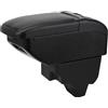 YJYWZH Bracciolo per Peugeot 2008/208 2019-2026 con 6 USB e Portabicchieri | 4 USB e 2 USB-C,Portabicchieri,Vano smartphone,Doppio vano portaoggetti,Bracciolo centrale,Pelle PU,Base specifica veicolo