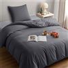 Utopia Bedding Copripiumino Singolo - Microfibra Copripiumino 135x200cm + Federa 80x80cm - Grigio