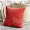 FDTERN Federe Cuscini Rosso 45x45 per Divano in Velluto a Coste Moderno Morbido Motivo a Croce Decorativa Copricuscini con Cerniera Invisibile per Divano Camera da Letto