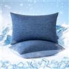 MIULEE 2 Pezzi Federe per Sonno Cationico Naturalmente Fresco Tessuto Traspirante Comodo Ipoallergenico per L'estate 50X75 CM Blu