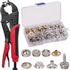 Spurtar Pinza per Bottoni Automatici Set di 3 Matrici e 40 Set di Bottoni a Pressione da 15 mm per Tessuto in pelle Tessuti Denim Tela Tarp Artigianato Riparazione e Installazione di Fibbie fai da te