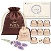 W&A Sacchetti di Lavanda Profumati in Raso (8 pezzi) | Antitarme Naturale | Lavanda di Provenza | Ultima Raccolta | Idea Regalo + Bustina Riutilizzabile | 120g di Fiori (Champagne)