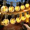 BokiHuk Catena Luminosa da Esterno, 45M Dimmerabile LED Catena di Luci per Esterno con Telecomando, Luci per Gazebo con 25+1 G40 Lampadine per Giardino, Terrazze, Campeggio, Balcone, Giardini