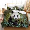 Leleyouzer Set di biancheria da letto Leleyouzer con motivo panda per bambini, copripiumino con motivo animalier, 1 copripiumino in microfibra per letto dei bambini e 2 federe 50 x 75 cm (P3, 135×200 cm)