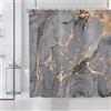 ASDCXZ Tenda da doccia grigio oro marmo 180 x 180 cm moderna astratta grigio oro nero effetto marmo texture lavabile tenda da doccia in poliestere impermeabile per vasca da bagno con 12 ganci