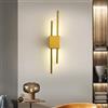 Sxtiger Applique da Parete LED Moderna, Illuminazione Interna, Lampada a Muro in Acrilico Dorato 50CM, Luce Bianco Caldo 4000K, per Soggiorno Camera da Letto Bagno Cucina Corridoio