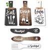 PH PandaHall 6pz Decorazione Da Parete per Cucina Set di Cartelli per Bevande in Legno Accessori Pendenti Mini Placca Forchetta Cucchiaio Decorazioni a Forma di Home Dector 28x14/30x6cm