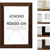 JCNORD MDF Cornice Portafoto in Legno di Noce 40x50 cm con Vetro Acrilico Infrangibile | Moderna per Pareti e Tavoli