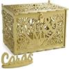Jolik Grande Scatola per Matrimonio con Serratura Buste Matrimonio Scatola di Carte di Nozze in Legno Regalo Nozze Anniversario Laurea (Oro)