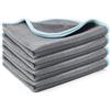 VEGCOO 4 panni in fibra di carbonio, panno in microfibra senza traccia per lucidare, salvietta per vetro, auto, stoviglie, cucina (30 x 30 cm) (4 pezzi-blu)