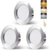 DYKUWEY Faretti LED da Incasso per Cartongesso 230V 5W,IP44 Faretti LED Soffitto 20mm Ultrapiatto,Foro 65-75mm,Bianco Caldo 3000K Bianco Neutro 4000K Bianco Freddo 6500K Faretto led Cucina (Argento, Set da 3)