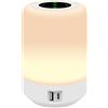salipt Lampada da Comodino Touch con 4 Porte di Ricarica USB-A e USB-C, Dimmerabile, Luci RGB a 8 Colori, 3 Modalità, Dimmerabile, Timer, Piccola Lampada da Tavolo per Cameretta o Camera da Letto