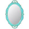 Eaoundm Specchio decorativo ovale da parete, 36,8 x 25,4 cm, stile vintage, colore: blu