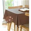 FANSU Tovaglia Antimacchia Rettangolare 90x90 cm, Marrone PVC Copritavolo Impermeabile Elegante Tovaglia da Esterno per Occasioni Natale da Tavola Giardino Esterno