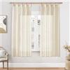 Softalker tende con fettuccia 140x160 cm (LxA) beige tenda cortes semitrasparenti effetto lin tende 2 pezzi decorative moderne camera cucina da letto interni ed esterni e altre porte e finestre