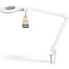 Lumeno Lampada d'ingrandimento Lumeno Lambda M, dimmerabile con lente in vetro cristallino da 127 mm, ideale per saloni di bellezza, studi medici, hobbisti, ausili per la lettura, Verde 3 diottrie