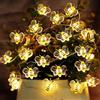 Auzlya Catena di luci a LED a forma di ape, 2 m, 20 LED, catena di luci a LED per api, a batteria, per interni, matrimonio, Natale, Halloween, decorazione per feste