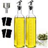 ztarraum Oliera Bottiglie Vetro, 500ML Olio Aceto Dispenser Bottiglie con Imbuto e Dosatore, Oliera Salvagoccia Bottiglie con Scala Trasparente, Bottiglia di Vetro per Cucina e BBQ