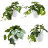 QINGYIWL Piante artificiali in vaso, set di 4 mini piante decorative, piccole piante artificiali come vere piante sospese in vaso per balcone, camera, soggiorno, decorazione della sala da pranzo