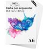 Magecubiku Carta per acquerelli, formato A6 (10,5 x 14,8 cm), 80 fogli, pesante 300 g/m², pressatura a freddo, carta di cotone naturale, per studenti, artisti, disegni ad acquerello