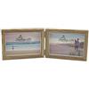 Smiling Art cornice per 2 foto in legno MDF con vetro, cornice pieghevole, doppia cornice (Marrone, Formato orizzontale, 2 x 10 x 15 cm)