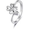SILBERTALE Anello Argento 925 Donna Uomo Infinito Signore Nodo Anelli ti amo Promessa Anello Cuore Gioielli Donne Amicizia Fede Fdanzamento Taglia 7-21
