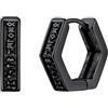 U7 Orecchini Uomo Donna Rune Vichinghe Nordiche Pentagono in Acciaio Inossidabile Colore Nero Orecchini Cerchio Uomo Neri Piccoli Regalo per Ragazzo Padre Natale Comprelanno