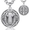 INFUSEU St. Christophe/st. Michel/st. Benoît/saint Jude//médaille De La Vierge Marie Croix Jésus 7 Sceaux D'archange Pendentif En Argent Sterling 925 pour Hommes Amulettes Religieuses Saintes