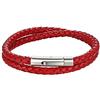 Cupimatch Bracciale in corda di cuoio intrecciata con chiusura magnetica in acciaio inossidabile, 7.9 inches, Pelle,