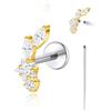 limerencia Gioielli per Piercing Corporeo in Titanio 18G, Orecchino con Retro Piatto a Filettatura Interna Tragus Helix Cartilagine Conch Medusa Stud per Donne e Uomini 1PZ, Titanio, Non pietra