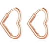 Jrêveinfini Cuore Orecchini Cerchio Donna Oro Rosa Argento 925, Anallergici per Bambina Ragazza, Senza Nichel, Regalo Natale Compleanno