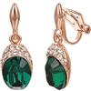Vogem Orecchini pendenti con zirconi, da donna, senza fori, stile vintage, ipoallergenico, senza nichel, Zirconia cubica, Zircone