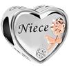 ZakiaHo Ciondoli a forma di cuore con scritta in inglese Sister Wife I Love You, per braccialetti da donna, regalo di compleanno, compatibili con braccialetti Pandora, 4.8-5mm, Rame, Nessuna pietra