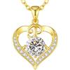 LOUISA SECRET Collana Donna Lettere A-Z,Ciondolo Cuore,Regalo per Mamma Rivestimento 18K Oro,Catena Regolabile 45+5cm,Idea Regalo per San Valentino e Compleanno,Donna Natale
