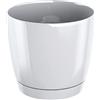 Prosperplast Maceta redonda de plastico Coubi Round P en color blanco 28 (largo) x 28 (ancho) x 26,2 (altura) cm