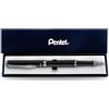Pentel Sterling EnerGel - Penna a inchiostro gel liquido di alta qualità, punta media da 0,7 mm, corpo nero, inchiostro nero, 1 confezione regalo inclusa