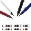 Qibivfo Set di 52 matite senza inchiostro in metallo, 4 Infinity Pencil con 48 testine intercambiabili, matita eterna senza temperare, scrittura liscia, per bambini dai 3 anni in su e adulti
