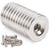 FPMYB 12 magneti al neodimio con foro, magneti al neodimio, 18 x 3 - 5 mm, con foro svasato, piccoli magneti rotondi, per frigorifero, bacheca, lavagna magnetica, cucina, ufficio