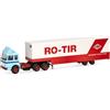 Herpa modello camion Roman Diesel 6x4 autoarticolato cassonato Jumbo RO-TIR (Romania), miniatura in scala 1:87, pezzo da collezione, Made in Germany, plastica
