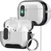 HITZEE Custodia per Cover AirPods Pro 3 2025 con Supporto per Telefono, Cover Protettiva in TPU per AirPods 3ª Generazione con Chiusura Magnetica Automatica, Compatibile con MagSafe, Nera