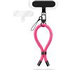 NALIA Wristy Laccio Universale Compatibile con Smartphone e Cover, Cordino da Polso con Moschettone in Metallo, Cinturino Regolabile Anti-Furto con 2 inserti inclusi, Colore:Rosa Shock