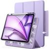 JETech Custodia Magnetica Staccabile per iPad Air 13 Pollici M4/M3/M2 (2026/2025/2024) con Portapenne, Cover Trasparente Girevole Rimovibile, Ritratto/Paesaggio Supporto (Viola)