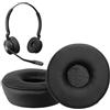 kwmobile 2x Cuscinetto Cuffie Compatibile con Jabra Engage 65 / Engage 75 / Engage 55 Pad - Cuscinetti Ricambio Cuffie Over Ear Simil Pelle - nero