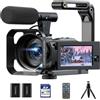 CAMWORLD Videocamera Camcorder 5K WiFi 56MP Doppio Lente 16X IR Night Vision Video Camera 3.0 Touchscreen Vlogging Camera per YouTube con 2 Batterie,Scheda 64GB,Telecomando,microfono