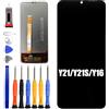 ERYNK Display LCD per VIVO Y21 / Y21S / Y16 [con impronte digitali] [6,51 pollici] Display LCD Touch Screen Digitizer con set di attrezzi