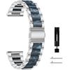 CeiBand Donne Cinturini per 22MM 20MM, Cinturini Orologio di Ricambio per Smartwatch, Regolabile Cinturino in Metallo Resina per Orologio da Uomini e Donne - (22MM Argento&Blu)